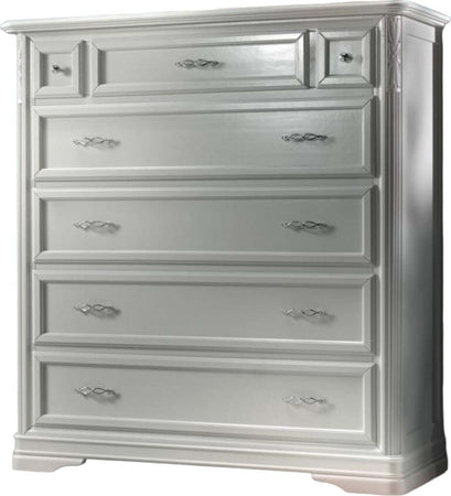 MOBILI-2G---GRUPPO-1-CASSETTIERA-RIBALTA-2-COMODINI-INTARSIATI-IN-LEGNO-MASSELLO-BIANCO