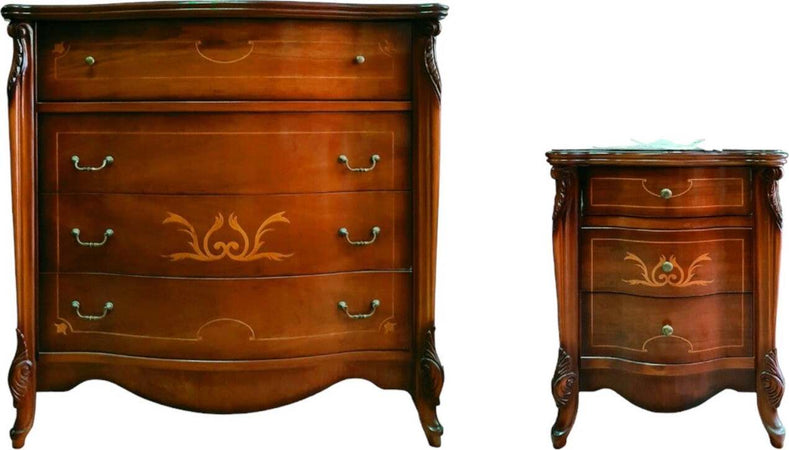 MOBILI-2G---GRUPPO-COMO'-2-COMODINI-ARTE-POVERA-IN-LEGNO-TINTA-NOCE