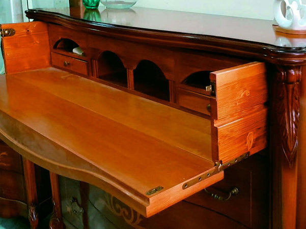 MOBILI-2G---GRUPPO-COMO'-2-COMODINI-ARTE-POVERA-IN-LEGNO-TINTA-NOCE