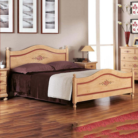 MOBILI-2G---LETTO-SAGOMATO-MATRIMONIALE-AVORIO-ANTICO-FILO-ROSSO-IN-LEGNO