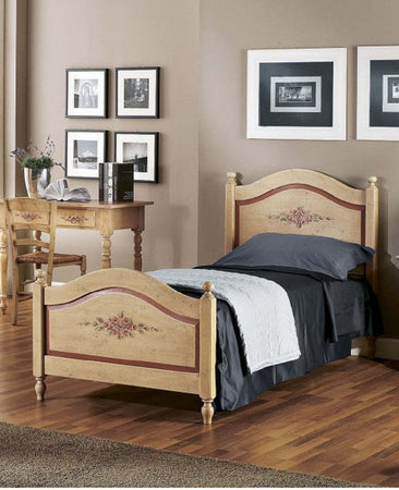 MOBILI-2G---LETTO-SAGOMATO-SINGOLO-AVORIO-ANTICO-FILO-ROSSO-IN-LEGNO