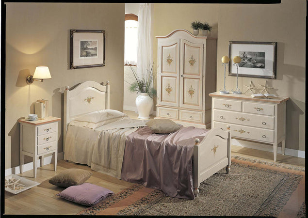 MOBILI-2G---LETTO-SAGOMATO-SINGOLO-BIANCO-FILO-ROSA-IN-LEGNO