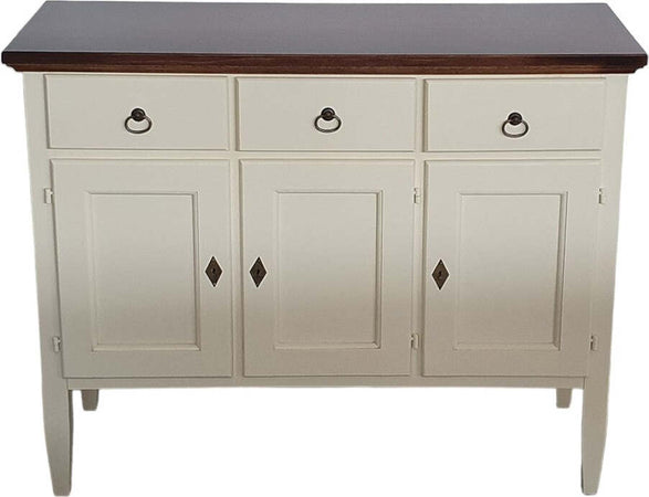 MOBILI-2G---Madia-Credenza-3-Ante-3-cassetti-shabby-Bicolore-Legno-105X42X82