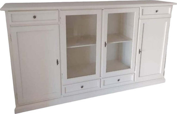 MOBILI-2G---Madia-credenza-4-porte-4-cassetti-legno-shabby-bianco-205x49x113