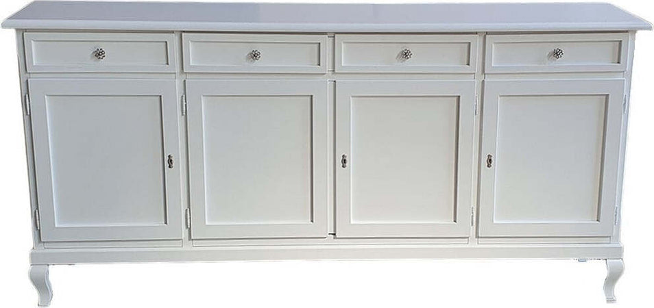 MOBILI-2G---Madia-credenza-4-porte-legno-shabby-bianco-205x42x98