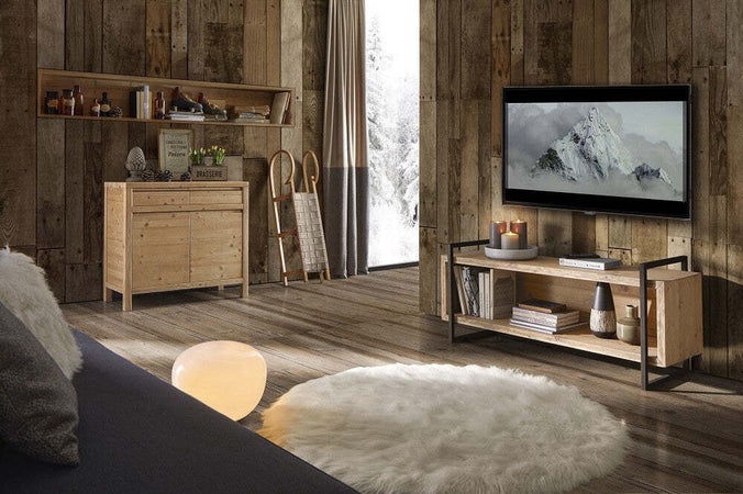 MOBILI-2G---MADIA-CREDENZA-CORTINA-2-ANTE-IN-LEGNO-MASSELLO-DI-ABETE-104X50X95