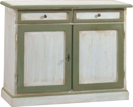 MOBILI-2G---MADIA-CREDENZA-IN-LEGNO-BICOLORE-CERATO-BIANCO/VERDE-L.105-P.42-H.85