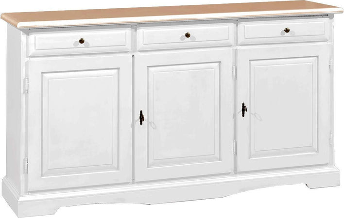 MOBILI-2G---MADIA-CREDENZA-IN-LEGNO-LACCATO-PENNELLATO-BIANCO-OPACO-L.156-P.42-H.85