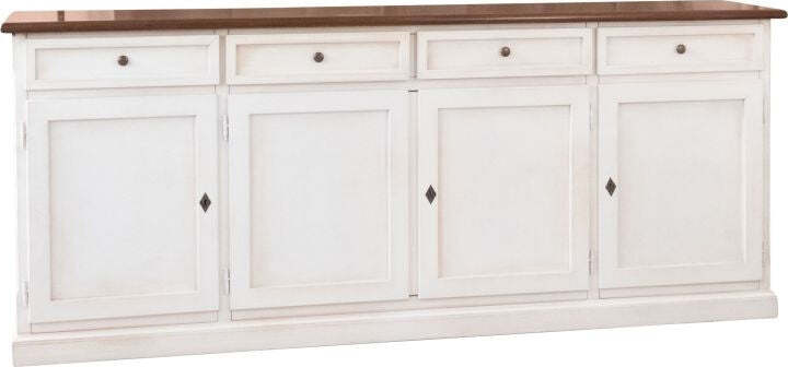 MOBILI-2G---Madia-Credenza-Shabby-chic-in-legno-4-porte-bicolore-l.205-p.42-h.85
