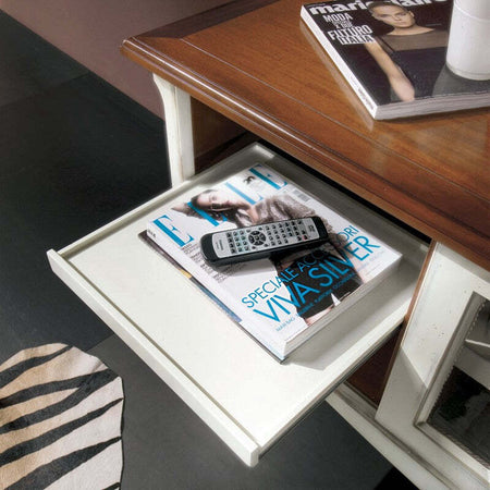 MOBILI-2G---Porta-Tv-2-porte-scorrevoli-Shabby-legno-bianco-Consumato-146X50x65