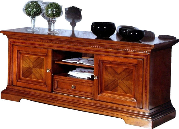 MOBILI-2G---PORTA-TV-IN-LEGNO-2-ANTE-SCORREVOLI-ARTE-POVERA-NOCE-BASSANO-L.169-P.53-H.75