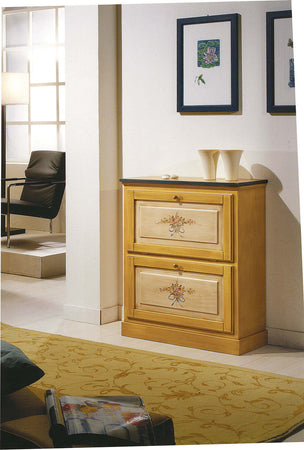 MOBILI-2G---SCARPIERA-2-ANTE-IN-LEGNO-MASSELLO-GIALLO/BLU-L.80-x-P.30-H.93