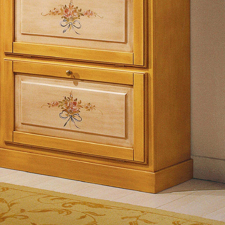 MOBILI-2G---SCARPIERA-2-ANTE-IN-LEGNO-MASSELLO-GIALLO/BLU-L.80-x-P.30-H.93