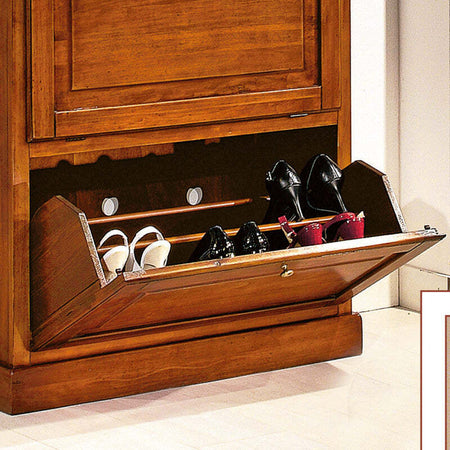 MOBILI-2G---SCARPIERA-2-ANTE-IN-LEGNO-MASSELLO-GIALLO/BLU-L.80-x-P.30-H.93