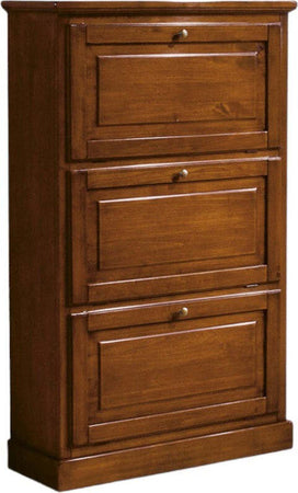 MOBILI-2G---SCARPIERA-3-ANTE-IN-LEGNO-MASSELLO-TINTA-NOCE-L.80-x-P.30-H.130