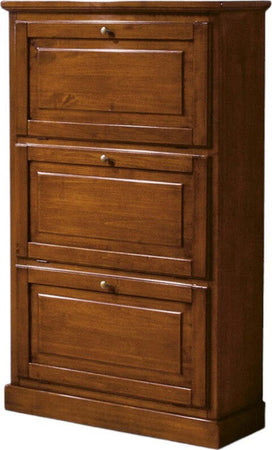 MOBILI-2G---SCARPIERA-3-ANTE-IN-LEGNO-MASSELLO-TINTA-NOCE-L.80-x-P.30-H.130