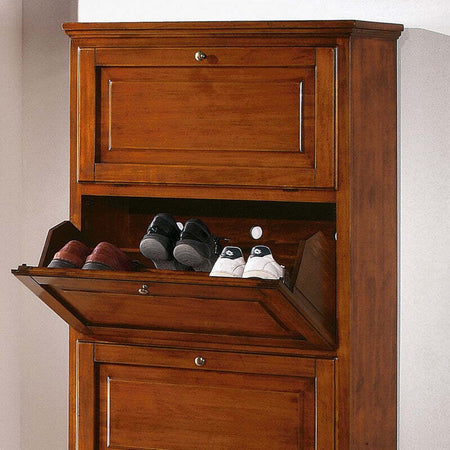 MOBILI-2G---SCARPIERA-3-ANTE-IN-LEGNO-MASSELLO-TINTA-NOCE-L.80-x-P.30-H.130