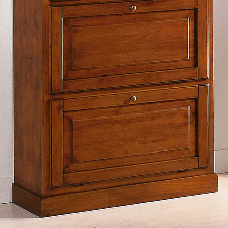 MOBILI-2G---SCARPIERA-3-ANTE-IN-LEGNO-MASSELLO-TINTA-NOCE-L.80-x-P.30-H.130