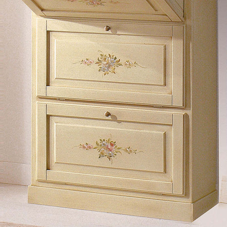 MOBILI-2G---SCARPIERA-4-ANTE-IN-LEGNO-MASSELLO-AVORIO/VERDE-L.80-x-P.30-H.170