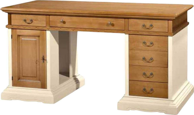 MOBILI-2G---SCRIVANIA-ARTE-POVERA-LEGNO-AVORIO-NOCE-GRANO-L.160-P.80-H.85