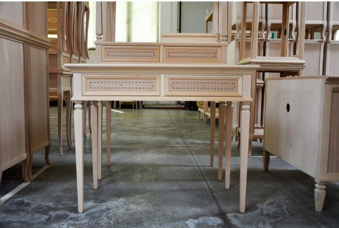 MOBILI-2G---SCRIVANIA-CLASSICA-2-CASSETTI-IN-LEGNO-GREZZO-100X54X80