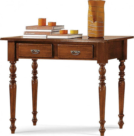 MOBILI-2G---SCRIVANIA-CLASSICA-2-CASSETTI-LEGNO-TINTA-NOCE-105X55X80