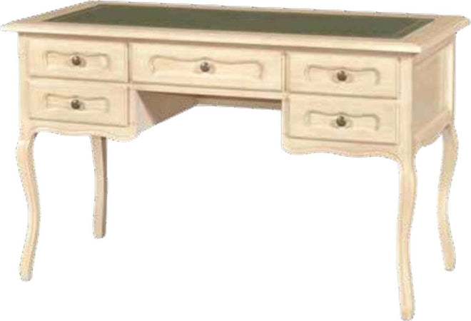 MOBILI-2G---SCRIVANIA-IN-LEGNO-AVORIO-PENNELLATO-PIANO-PELLE-ARTE-POVERA-130X60X79
