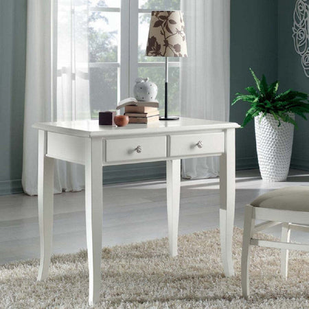 MOBILI-2G---SCRIVANIA-SHABBY-LEGNO-BIANCO-2-CASSETTI-90X57X80