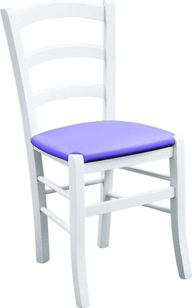 MOBILI-2G---SET-2-SEDIE-LEGNO-MASSELLO-BIANCO-SEDUTA-IMBOTTITA-LILLA