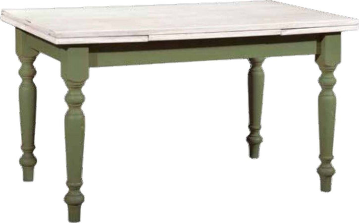 MOBILI-2G---TAVOLO-ALLUNGABILE-IN-LEGNO-LACCATO-BICOLORE-FINITURA-CERATO-BIANCO-VERDE-MISURA-L.160-P.85-H.85