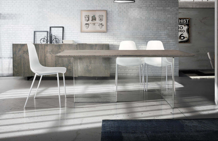 MOBILI-2G---TAVOLO-FISSO-IN-ROVERE-MASSELLO-NODATO-FINITURA-BETON-SPESSORE-4-CM.-MISURA-L.180-P.90-H.75