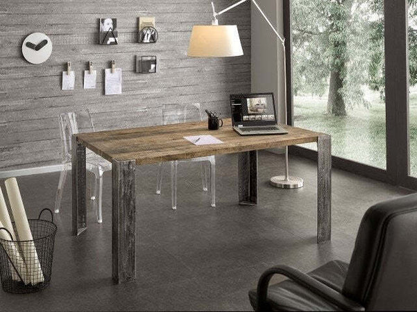 MOBILI-2G---TAVOLO-FISSO-RETTAGOLARE-LEGNO-MASSELLO-ROVERE