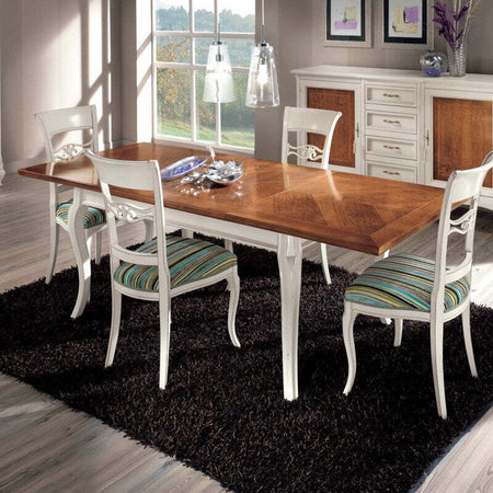 MOBILI-2G---Tavolo-rettangolare-allungabile-legno-shabby-bicolore-160X90x78