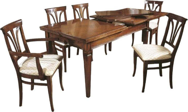 MOBILI-2G---TAVOLO-RETTANGOLARE-ALLUNGABILE-LEGNO-TINTA-NOCE-180/360X90