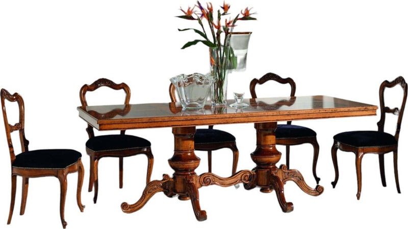 MOBILI-2G---Tavolo-rettangolare-classico-legno-Intarsio-tinta-noce-220x100x80