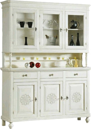 MOBILI-2G-Cristalliera-3-Ante-Legno-bianco-rosoni-150X43X218