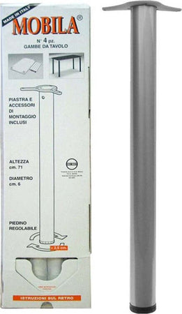 MOBILIA-MASIDEF---SET-4-GAMBE-DA-TAVOLO-ALLUMINIO-OPACO-D.60-H710