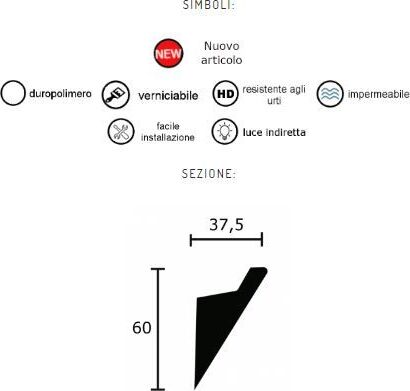Modanatura 2m per led in duropolimero effetto luce indiretta Fai da te/Prodotti per la costruzione/Materiali da costruzione/Infissi/Modanature Led Mall Home - Napoli, Commerciovirtuoso.it