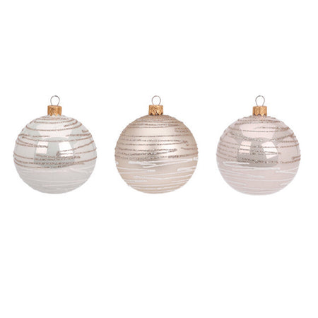Palline per albero di Natale, in Vetro, con glitter, Ø 100 mm, 6 pezzi