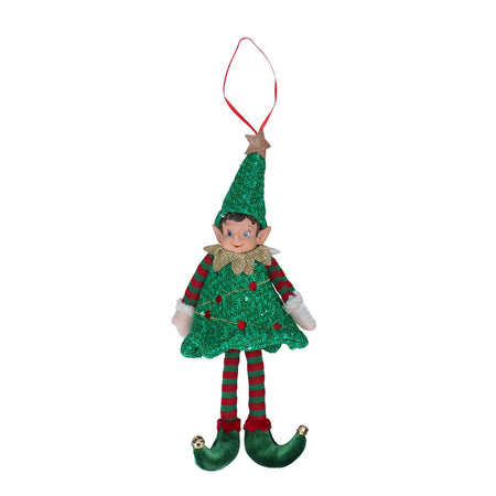 Pupazzo decorativo elfo natalizio decorazione natalizia da 29 cm