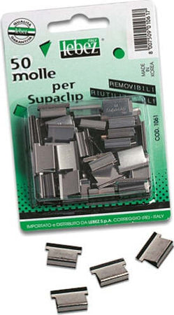 Molle di ricambio per SuperClip - colori assortiti - Lebez - conf. 50 pezzi Cancelleria e prodotti per ufficio/Archivio ufficio e accessori per scrivania/Nastri colle elastici e graffette/Graffette molle fermacarte e anelli Eurocartuccia - Pavullo, Commerciovirtuoso.it