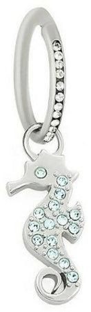 Mono Orecchino Donna Acciaio Cavalluccio Marino Liu Jo Luxury Argento Azzurro Brillantini