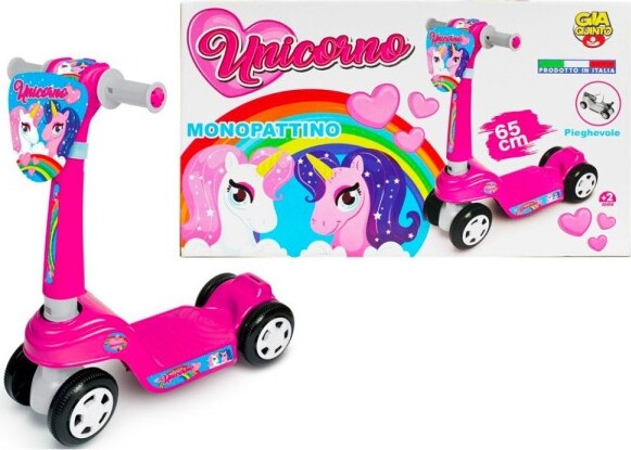 Monopattino-Per-Bambini-A-4-Ruote-Pieghevole-Tema-Unicorno-Made-In-Italy-Età-2+