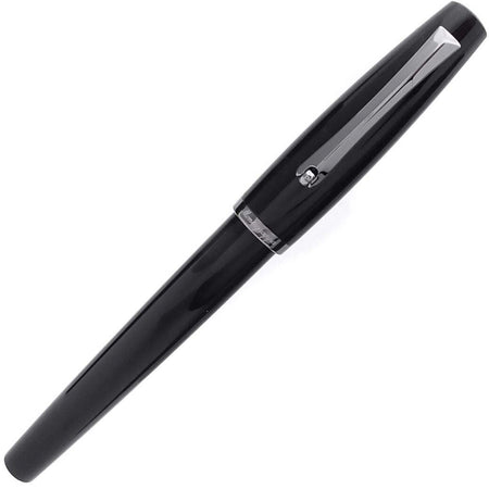 MONTEGRAPPA Penna roller Manager nera minuterie PVD rutenio ISMANRLC