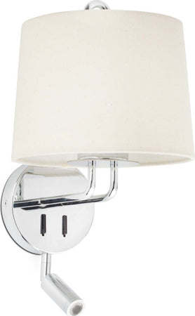 MONTREAL Lampada da parete con lettore chrome/beige Illuminazione/Illuminazione per interni/Illuminazioni per pareti/Applique Led Mall Home - Napoli, Commerciovirtuoso.it