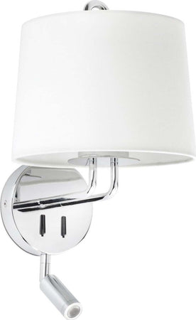 MONTREAL Lampada da parete con lettore chrome/bianca Illuminazione/Illuminazione per interni/Illuminazioni per pareti/Applique Led Mall Home - Napoli, Commerciovirtuoso.it