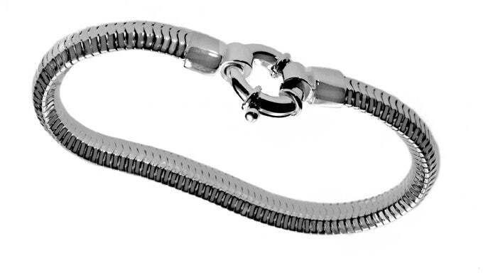 Morbido bracciale in argento catena doppia tipo "snake"