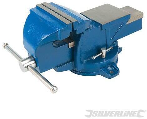 Morsa da banco 160 mm Silverline girevole in acciaio resistente 16 kg apert. 160mm