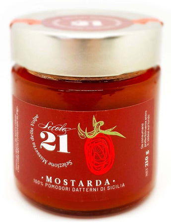 Mostarda Di Pomodoro Datterino Siciliano 210gr. Composta Artigianale di Pomodoro per Carni e Formaggi 100% Made in Italy Secolo 21
