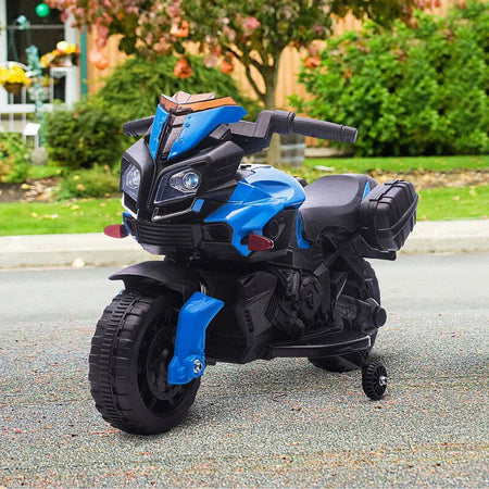 Moto-Elettrica-per-Bambini-18-48-Mesi-con-Fari-e-Clacson,-in-PP-e-Metallo,-88.5x42.5x49-cm,-Blu-MK5370-159V90BUMK5
